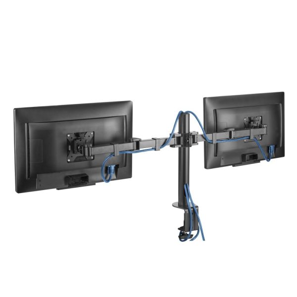 Стойка за 2 монитора за бюро HAMA Регулируема, 13" - 35", 15 кг, Swivel/Tilt, Черна 2