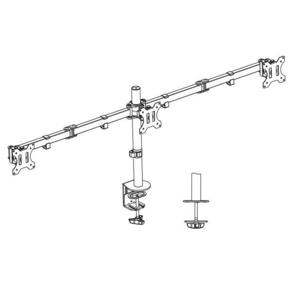 Стойка за 3 мониторa ACT AC8303, За бюро, Регулируема, 27", 21 кг, Черна 4