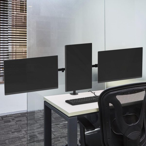 Стойка за 3 мониторa ACT AC8303, За бюро, Регулируема, 27", 21 кг, Черна 9