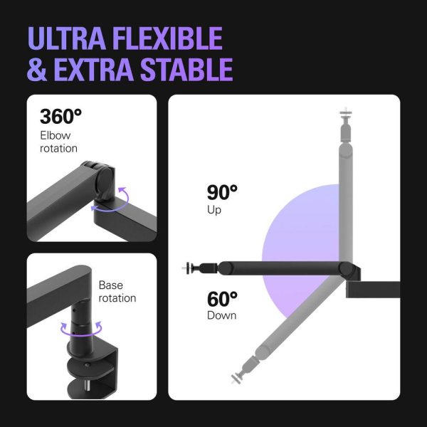 Стойка за микрофон Elgato Wave Mic Arm Pro - Черно 3
