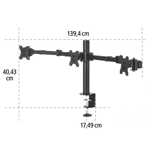 Стойка за монитор HAMA, 3 монитора, 13" - 27", 118495 14