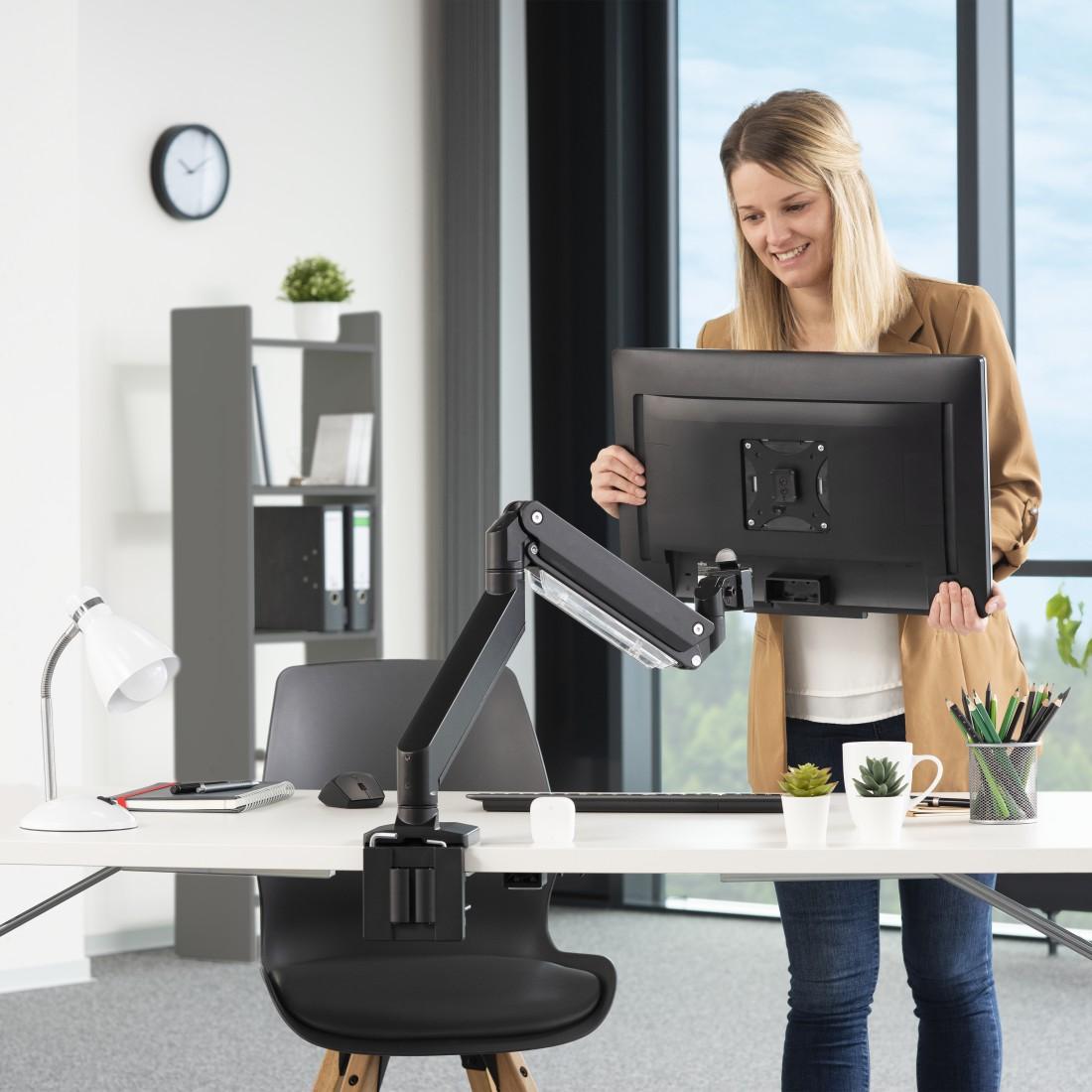Стойка за монитор за бюро HAMA, Регулируема, Амортисьор, 13" - 35", 15 кг, Черна 9