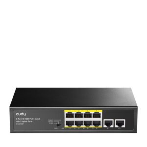 Суич Cudy FS1010P, 8 портов, 10/100, PoE+ Switch 120W, 2 x Uplink порта 1