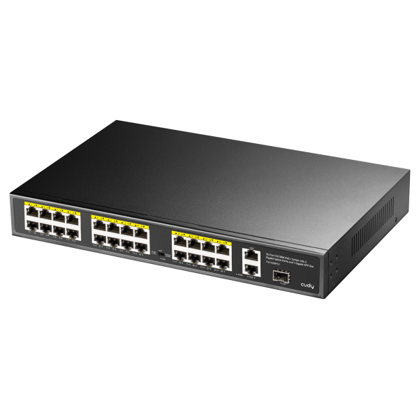 Суич Cudy FS1026PS1, 24 x 10/100 PoE+ Switch 2 x Gigabit порта, 1 x SFP Slot 2
