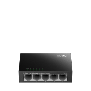 Суич Cudy FS105, 5-портов 10/100 Mbps RJ 45, Метален корпус, Черен 1