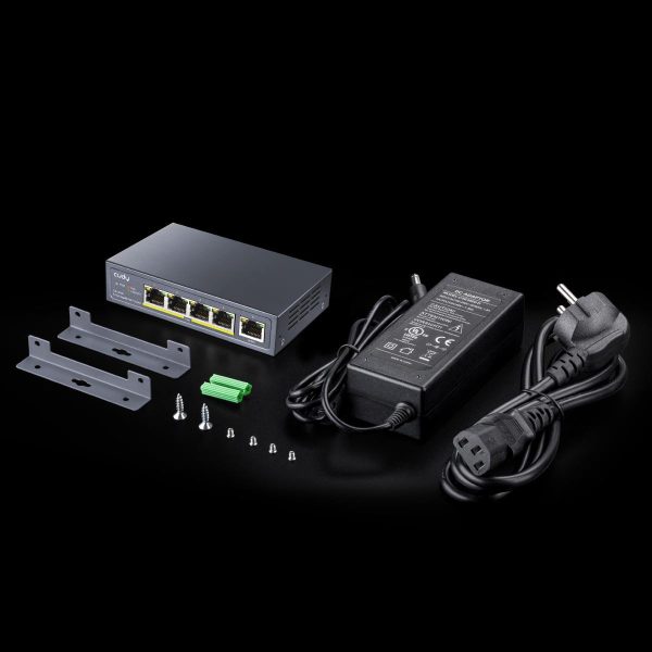 Суич Cudy GS1005P, 5 портов, 10/100/100, PoE+ Switch 60W, Uplink порт 5