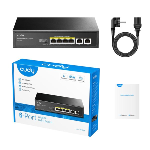 Суич Cudy GS1006P, 6 x портов 10/100/1000Mbps PoE, 65W 3