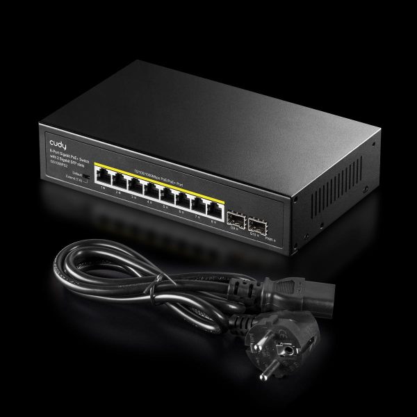 Суич Cudy GS1008PS2, L2, 8 x Gigabit Ethernet PoE ports, 2 x SFP, 128MB RAM 4