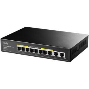 Суич Cudy GS1010PE, 8 портов, 10/100/1000, PoE 120W, 2 x Uplink порта 1