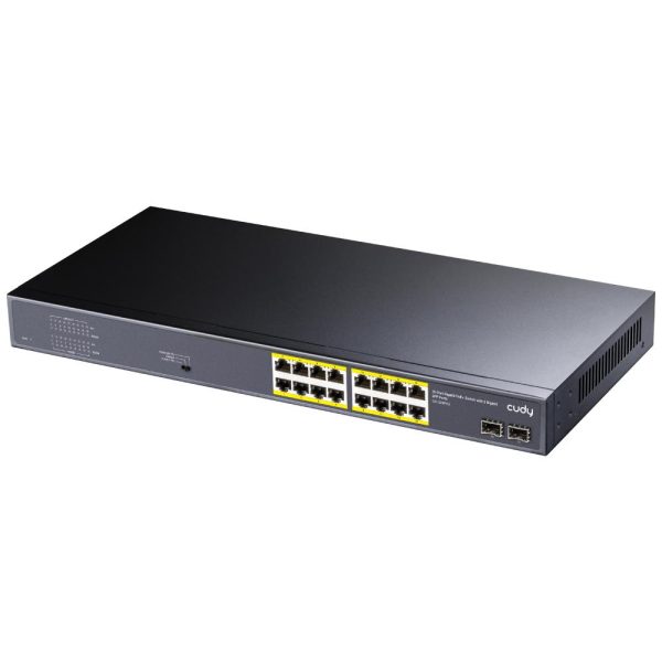 Суич Cudy GS1020PS2, 16 x Gigabit PoE, 2 x Gigabit SFP 2