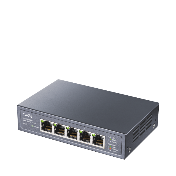 Суич Cudy HS105, 5x2.5G портов Gigabit Ethernet (RJ45), Метален корпус 2