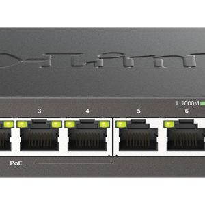 Суич D-Link DGS-1008P, 4x PoE + 4 x стандартни, 10/100/1000, Gigabit, 1