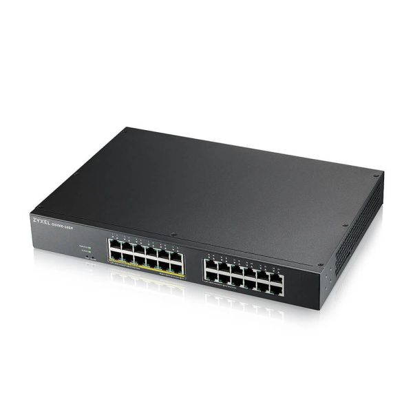 Суич ZyXEL GS1915-24EP, 24-портов, Gigabit, Управляем, Монтаж в шкаф, PoE 3