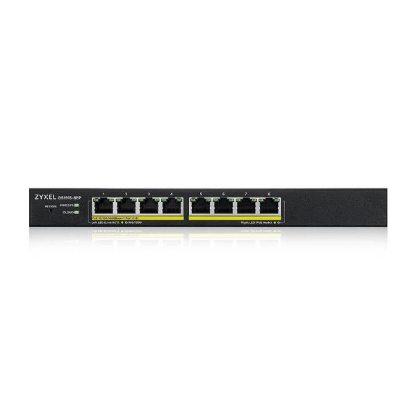 Суич ZyXEL GS1915-8EP, 8-портов, Gigabit, Управляем, PoE 1