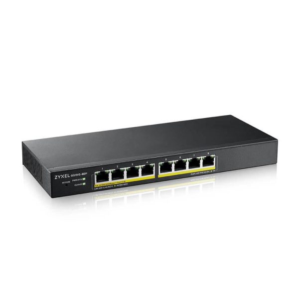 Суич ZyXEL GS1915-8EP, 8-портов, Gigabit, Управляем, PoE 2
