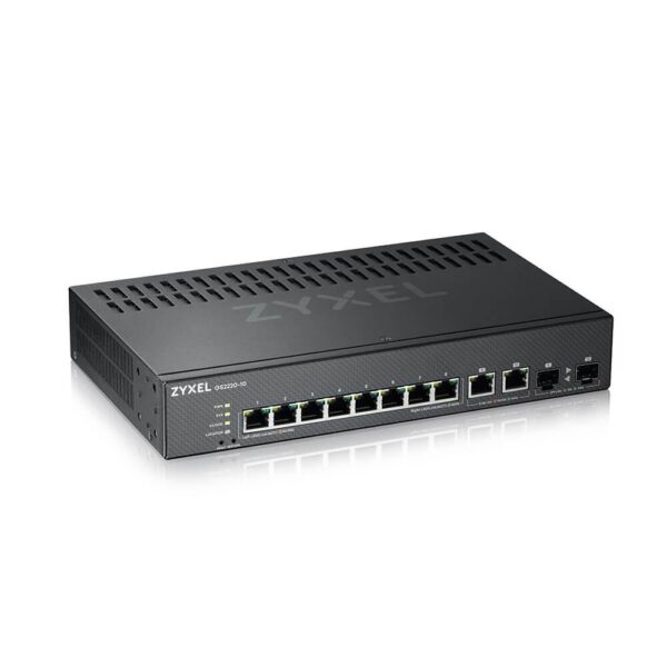 Суич ZYXEL GS2220-10, 10 портов управляем L2, 8x Gigabit + 2x Gigabit combo (RJ45/SFP) 1
