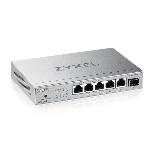 Суич ZyXEL XMG-105, 5 портов 2,5Gb + 1xSFP+, неуправляем 1