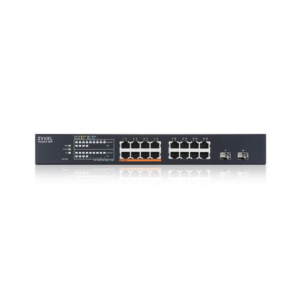 Суич ZyXEL XMG1915-18EP, 16-портов, 2x SFP, Gigabit, Управляем, , PoE 2