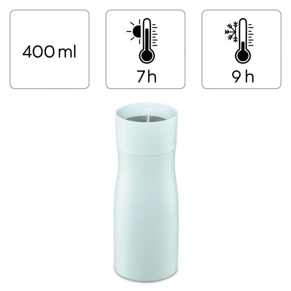 Термо чаша Xavax To Go, 400 ml, Изолирана, Отвор за напитки, Пастелно синьо 12