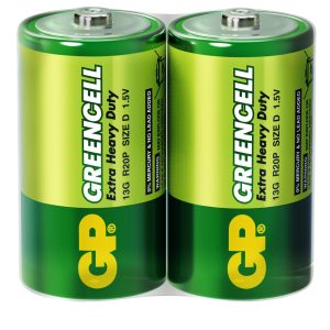 Цинк карбонова батерия GP Greencell 13G-S2, R20, 2 бр. в опаковка / shrink, 1.5V 1