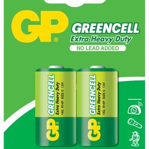 Цинк карбонова батерия GP R14 14G-U2 Greencell, 2 бр. в опаковка, BLISTER, 1.5V 1