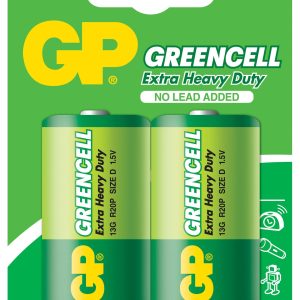 Цинк карбонова батерия GP R20, Greencell 13G-U2, 2 бр. в опаковка, blister, 1.5V 1