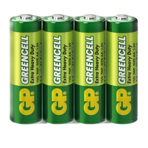 Цинк карбонова батерия GP R6  GREENCELL 15G-S4 /4 бр. в опаковка/ shrink 1.5V 1