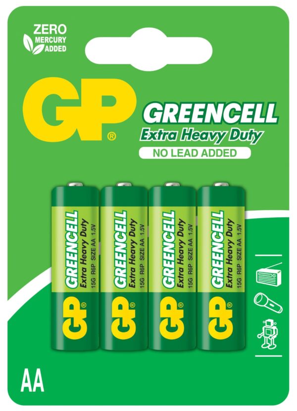 Цинк карбонова батерия GP R6 GREENCELL 15G-U4 /4 бр. в опаковка/ blister 1.5V 1