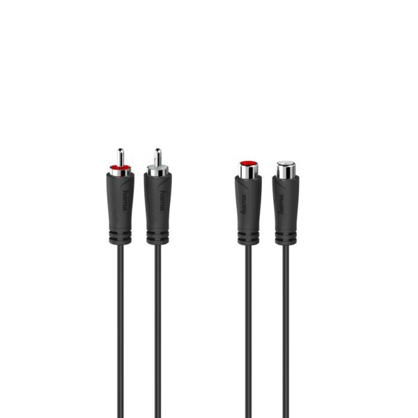 Удължителен аудио кабел HAMA 2 x Чинч мъжко - 2 x Чинч женско, 5.0 м, Черен 1