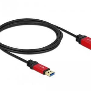 Удължителен кабел Delock USB-A мъжко - USB-А женско, 2 м, Premium, Екраниран, Черен 1
