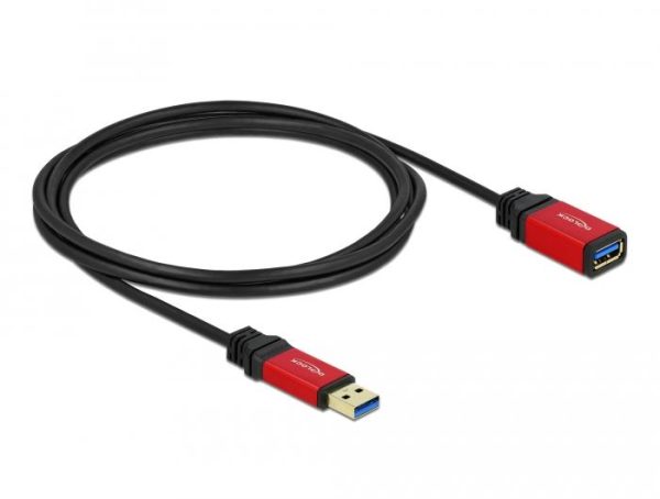 Удължителен кабел Delock USB-A мъжко - USB-А женско, 2 м, Premium, Екраниран, Черен 1