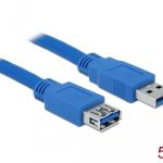Удължителен кабел Delock USB-A мъжко - USB-А женско, 5 м, Екраниран, Син 1