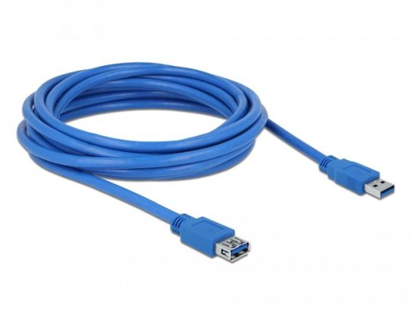 Удължителен кабел Delock USB-A мъжко - USB-А женско, 5 м, Екраниран, Син 2