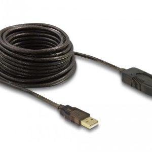 Удължителен кабел DeLock, USB-A мъжко - USB-A женско, USB 2.0, 10 м, Черен 1