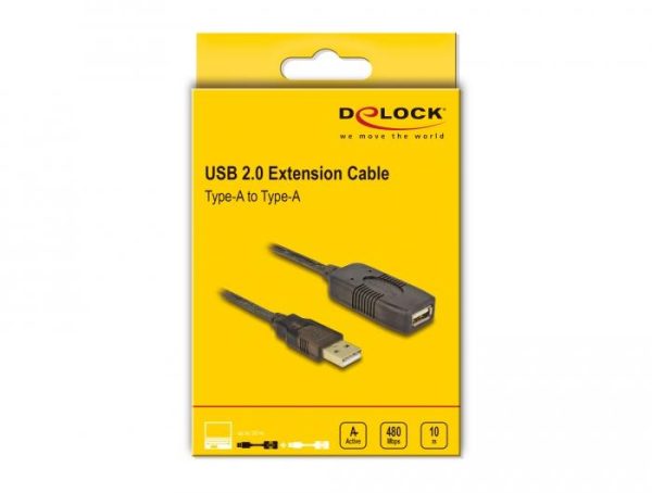 Удължителен кабел DeLock, USB-A мъжко - USB-A женско, USB 2.0, 10 м, Черен 4
