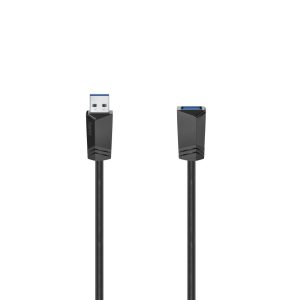 Удължителен кабел HAMA, USB 3.0 A мъжко - USB-А женско,1.5 м, Екраниран, Черен 1