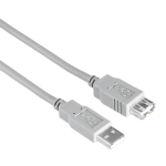 Удължителен кабел HAMA, USB-A женско - USB-A мъжко, 3 м, Стандарт 1
