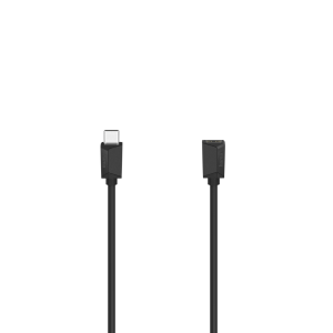 Удължителен кабел, USB-C, 5 Gbit/s, USB-C женско - USB-C мъжко, 0.5 м, USB 3.2 Gen1, Черен 1