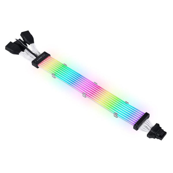 Удължителен RGB кабел Lian-Li Strimer Plus V2, 16-Pin 12VHPWR към 3x8-Pin за RTX 40-та серия, 108 LED 1