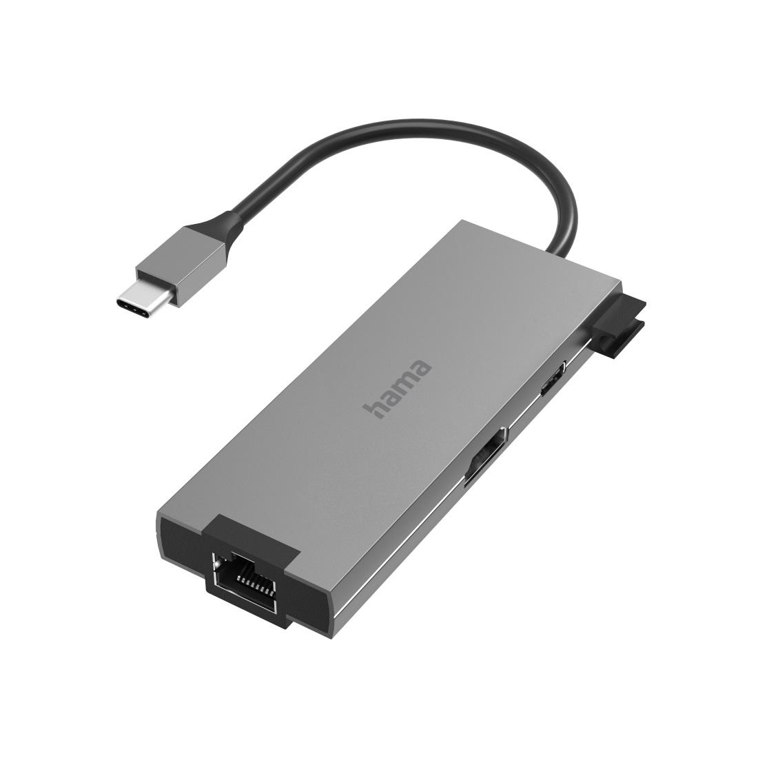 USB-C хъб, 5-портов, 2 x USB-A, 1 x USB-C, 1 x HDMI, 1х LAN, Сив 1