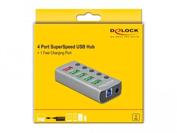 USB Хъб, 4 порта, DELOCK-63262 6