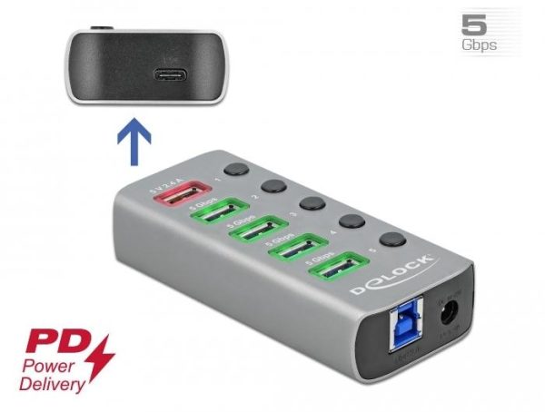 USB хъб, 7-портов, DELOCK-63263 3