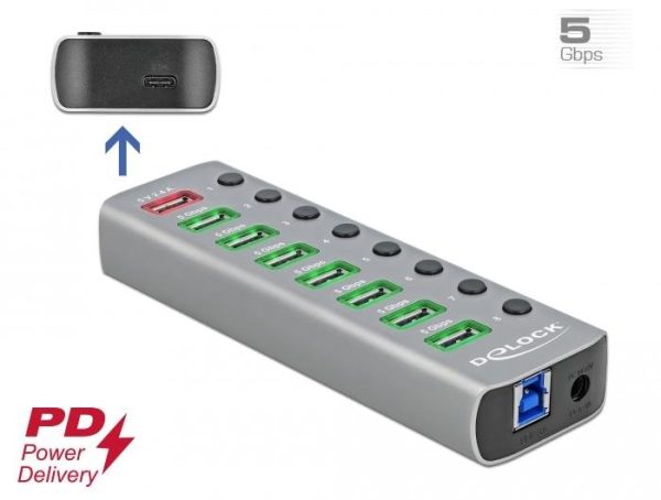 USB хъб, 9 порта, DELOCK 63264 3