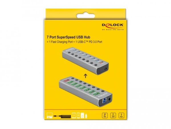 USB хъб, 9 порта, DELOCK 63264 6