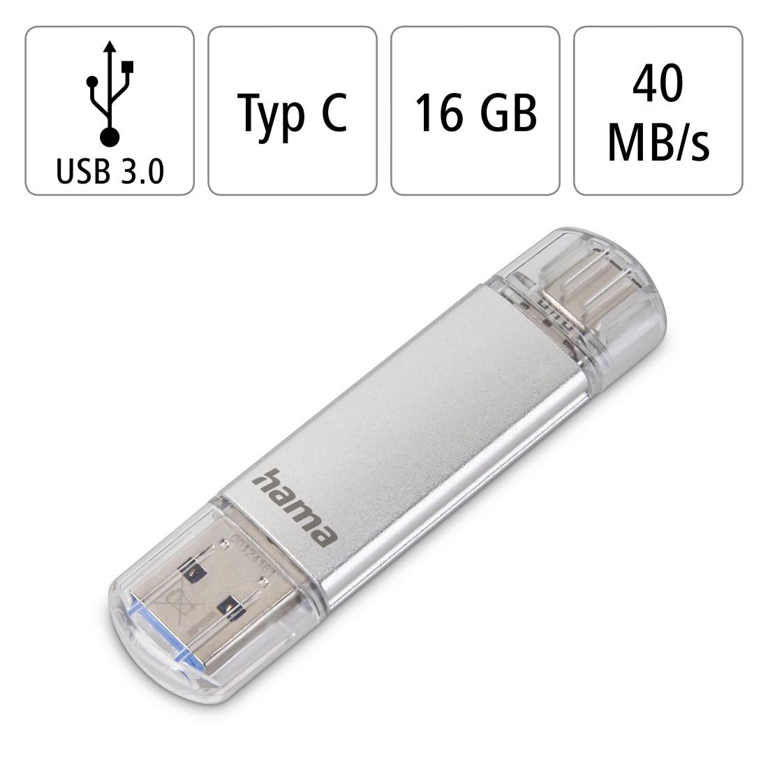 USB памет HAMA Тип USB-C/ USB-A 3.0 Laeta, 16GB, 40Mb/s 6
