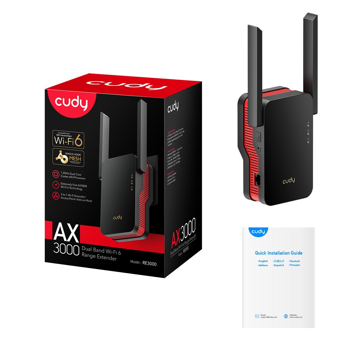 Усилвател Cudy RE3000, AX3000 Dual Band, 2.4/5 GHz, 574 - 2402 Mbps, Gigabit 5