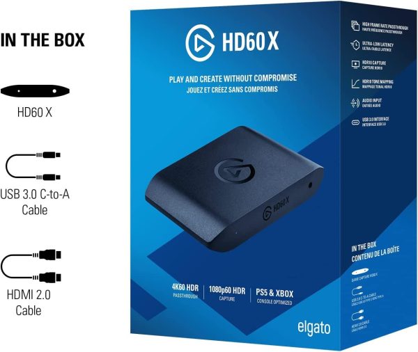 Външен кепчър ELGATO HD60 X, HDR 4K, HDMI 10