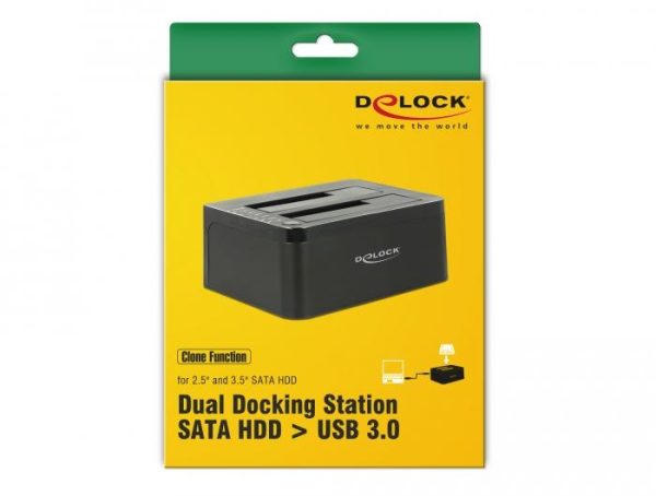 Външна докинг станция Delock 62661, за 2.5"/3.5" HDD/SSD, USB 3.0, Функция за клониране, Черен 7