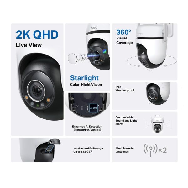 Външна охранителна WiFi камера TP-Link Tapo C520WS - 2K Pan/Tilt 2