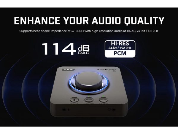Външна звукова карта Creative Sound Blaster X4, USB-C, DAC, Super X-FI, TOSLINK 3